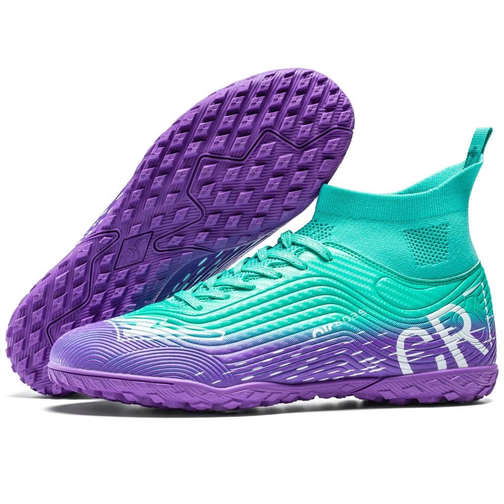 Erkek Futbol Ayakkabıları Yüksek Bilekli Futbol Ayakkabıları Dış Mekan İç Mekan Hafif Dayanıklı Çim Antrenman Spor Ayakkabıları Kaymaz Kramp Yeni