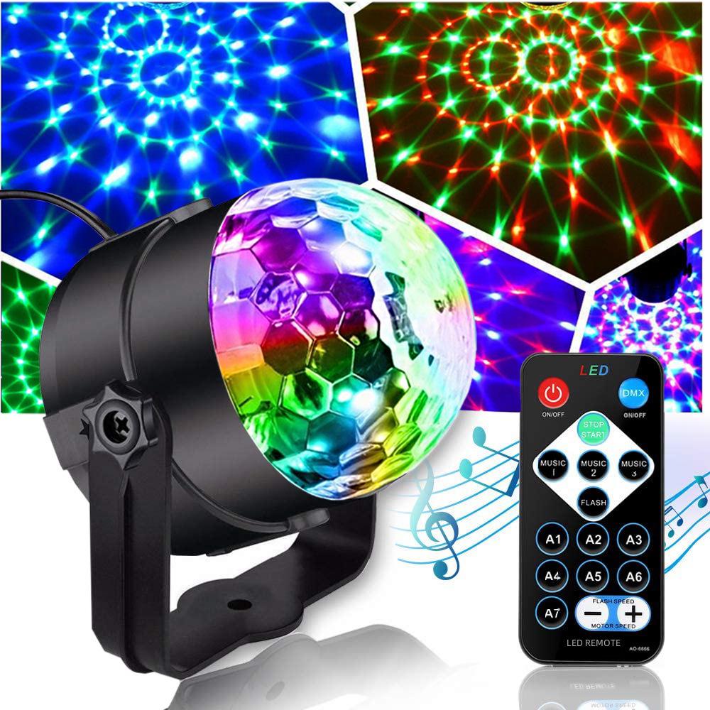 Voice-Activated RGB LED Crystal Magic Ball: Rotating Disco Stage Light for Festivals & Christmas