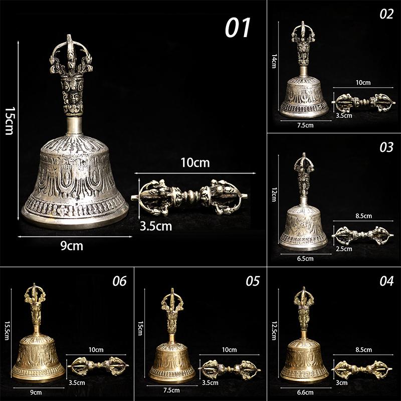 Nepalese Craftsmanship Tibetan Buddhist Meditation Bell And Dorje Set Five-stranded Diamond Bell Pestle Spiritual Healing Vajra