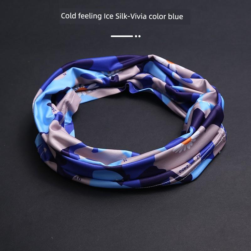 Outdoor Sun Protection Bandana Ice Silk Fishing Headscarf Summer Men's and Women's Face Covering Riding Mask Neck Guard Scarf Sports Thin