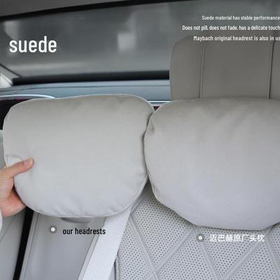 Compatible with Tesla, Mercedes-Benz S-Class, Maybach; Suede, DuPont Cotton Neck and Lumbar Support Pillows.