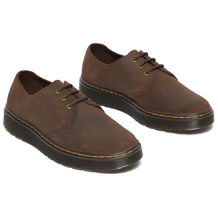 Dr. Martens Leather Lightweight Low-Top Casual Shoes Unisex Sneaker Brown 31548201