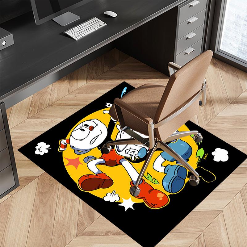 Cuphead Printed Absorbent Washable Carpet, Non-Slip Bathroom Mats, Kitchen Rugs, Yoga Mat,Living Room Entrance, Camping Picnic Rugs