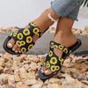 2024 New High Quality Printed Fashion Open Toe Round Toe Women's Slippers Casual Beach Shoes for Outerwear Zapatos De Mujer
