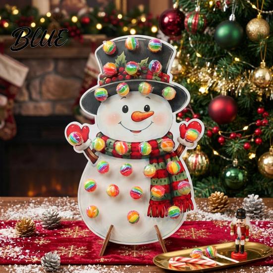 Wooden Dessert Display for Christmas Lollipop Stand, Creative Candy Holder Santa Claus Organizer Buffet Table, Decorative Holiday Party Treats