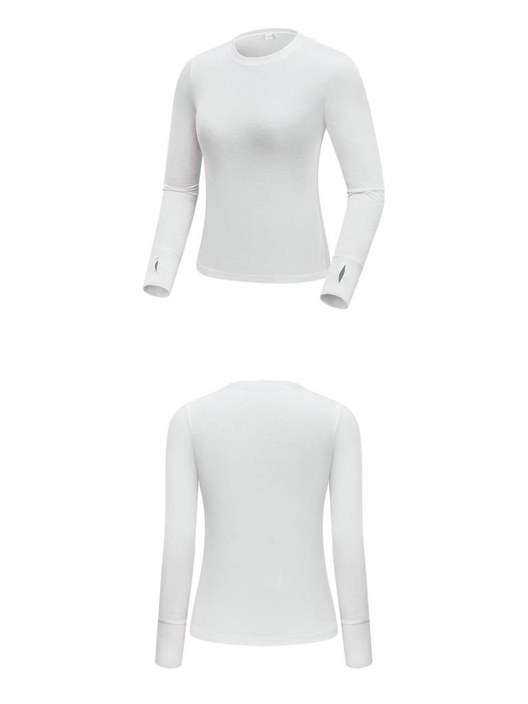 Women's Autumn/Winter Long Sleeve Slim-Fit Golf Top - Warm, Comfortable, Skin-Friendly, Round Neck Base Layer