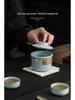 Five Great Kilns Portable Travel Tea Set: One Pot and Two Ceramic Cups Souvenir Gift