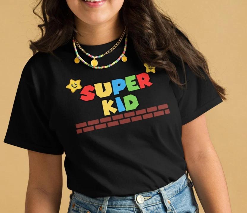 Super Kid Youth classic tee, Mario Kid Gift, Kid Gamer T-Shirt L