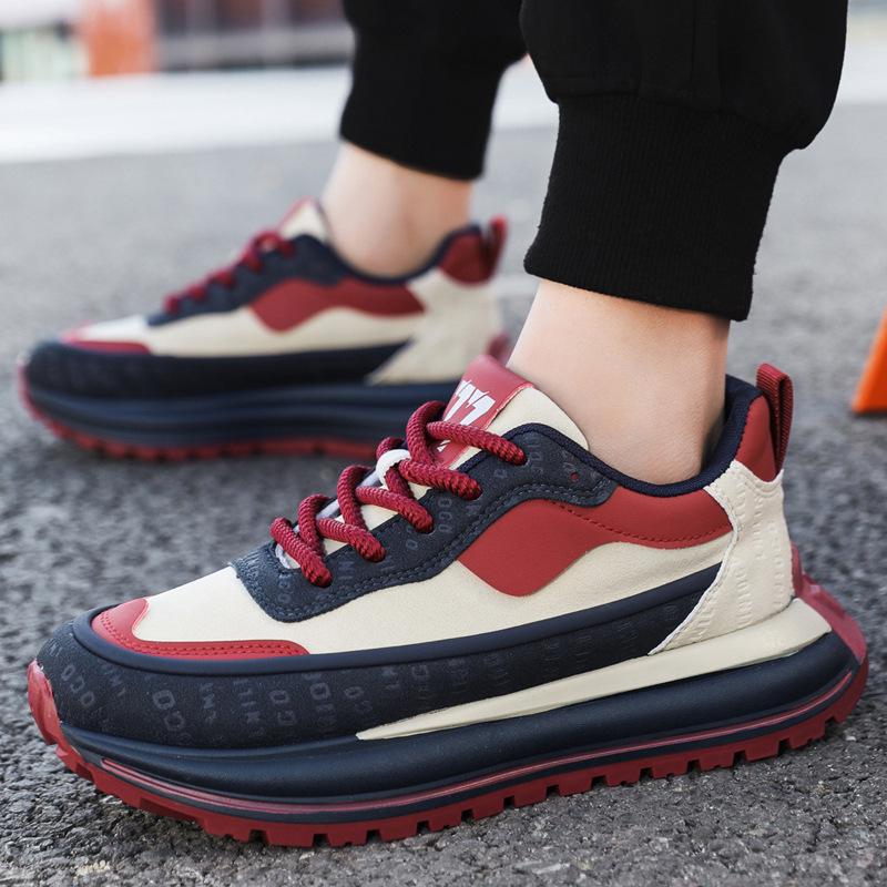 Men's Versatile Youth Running Shoes - Sports Casual Thick Sole Black Cortez Dad Sneakers