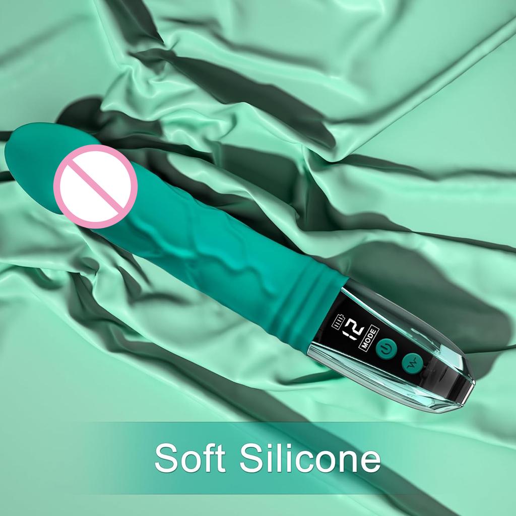 Silicone Vibrating Massager Vagina G-spot Stimulator Female Masturbator Adult Sexy Toys 12 Vibrating Modes IPX7 Waterproof for Woman Masturbation