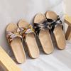 Summer Linen Slippers Women's Home Indoor Couple Non-slip Thick-soled Wooden Floor Silent Home Cool Slippers Men