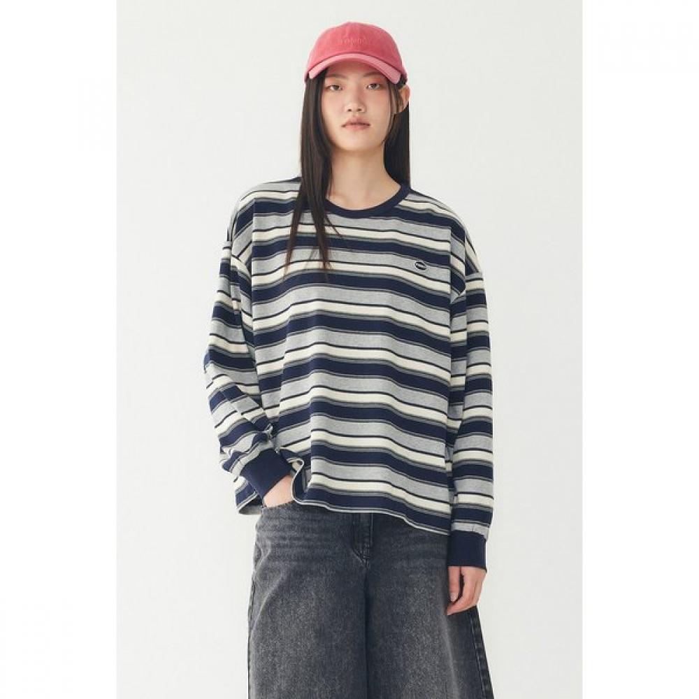STudio Tomboy Mini Logo Wappen STripe Long Sleeve T shirT 9176322982ar 58 (dark navy)/One size