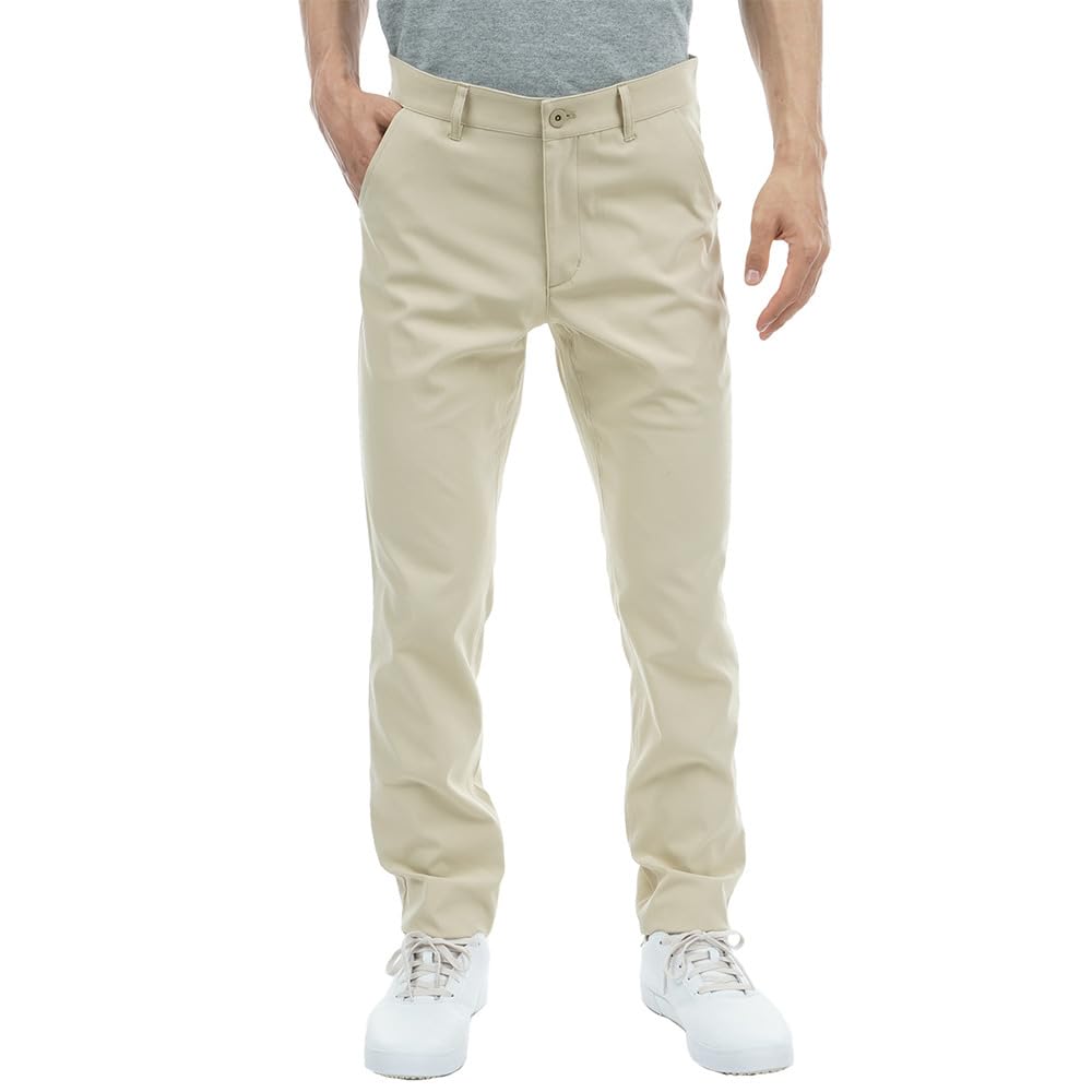 Admiral Golf Men's 2-Way Stretch Basic Straight PT Golf Pants, Beige