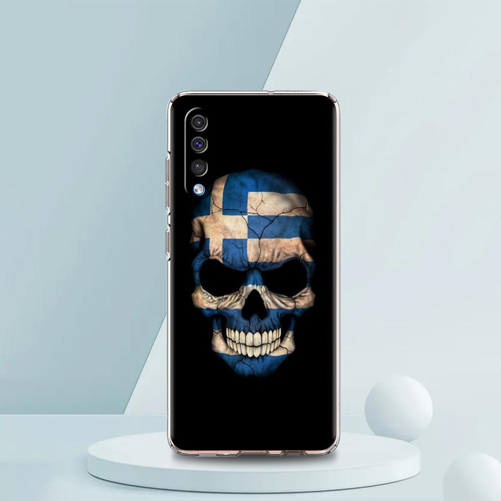 Greece Greek Flag Transparent Phone Case for Samsung Galaxy A16 A14 A12 A22 A24 A42 A02 A06 A50 A70 A20 A30 A40 Soft TPU Cover