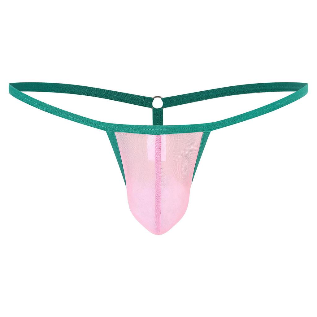 Pánské G-string Průhledné Mesh Bulge Pouch T-back Low Rise Tanga Sissy Spodní prádlo