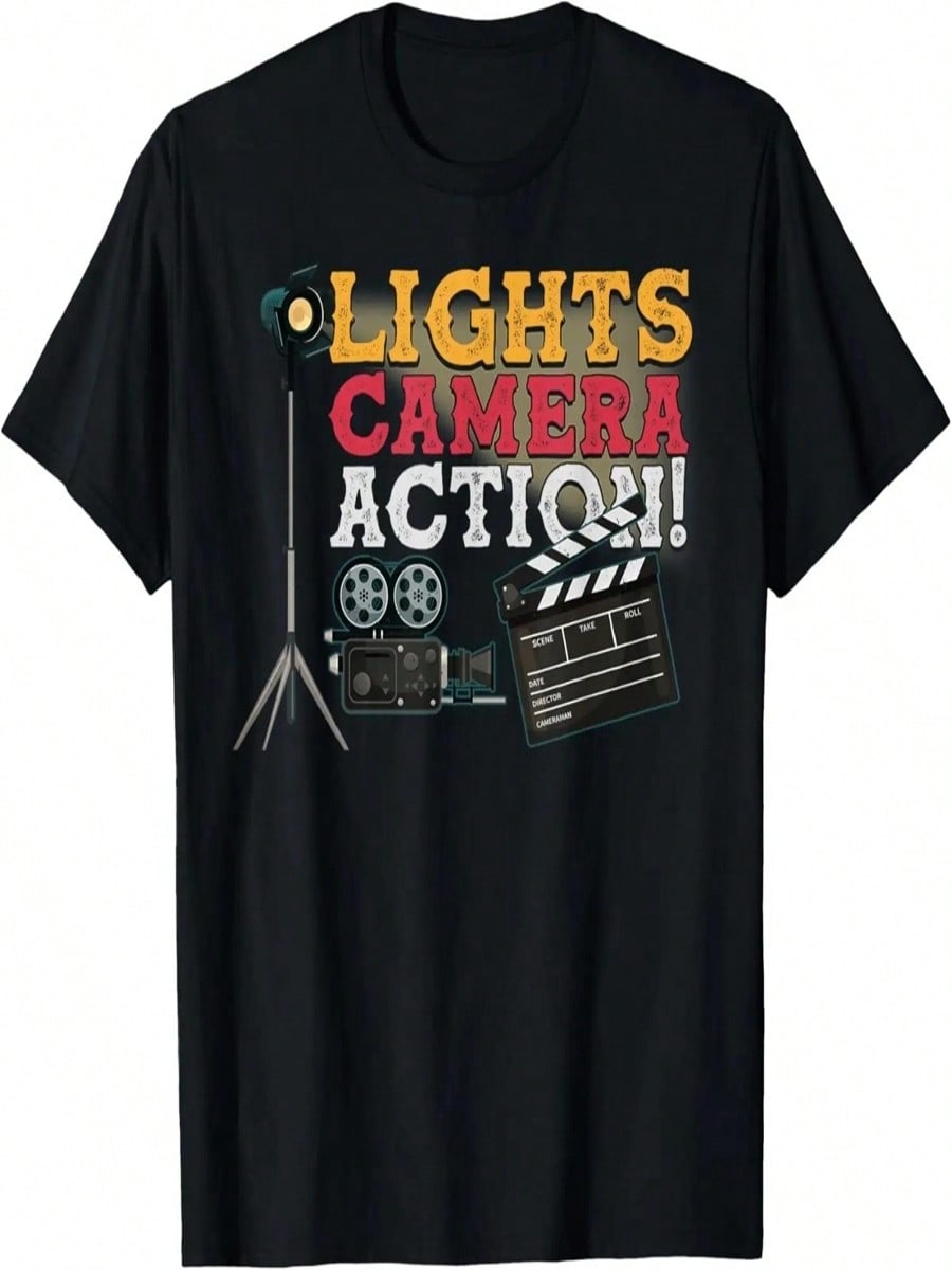 Рубашка Lights Camera Action Футболка для кинорежиссера S разноцветный