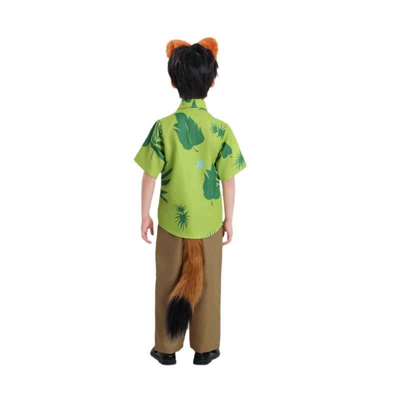 Crazy Animal City Nick Fox Clothing Children's Play Clothing Floral Short Sleeve Shirt Stage Performance Clothing