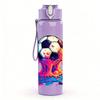 1PC Dripping Paint Soccer Ball Artwork 750ml Color Plastic Water Bottle Leakproof Flip Straw Lid For Sports Office Home Use