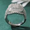 Luxury CopperColor Inlaid White CZ Women's Ring Geometry Daily Wear Party Jewelry