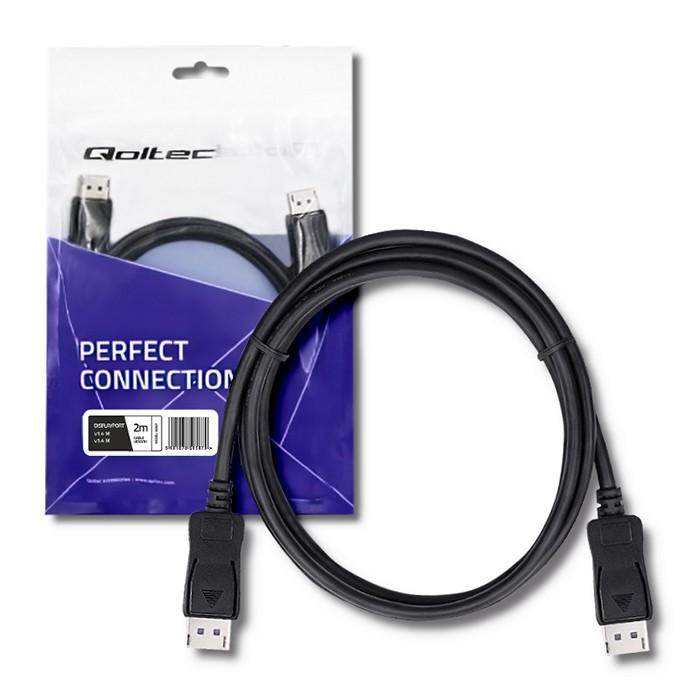 Qoltec DisplayPort v1.4 male | DisplayPort v1.4 male | 8K | 0.5m