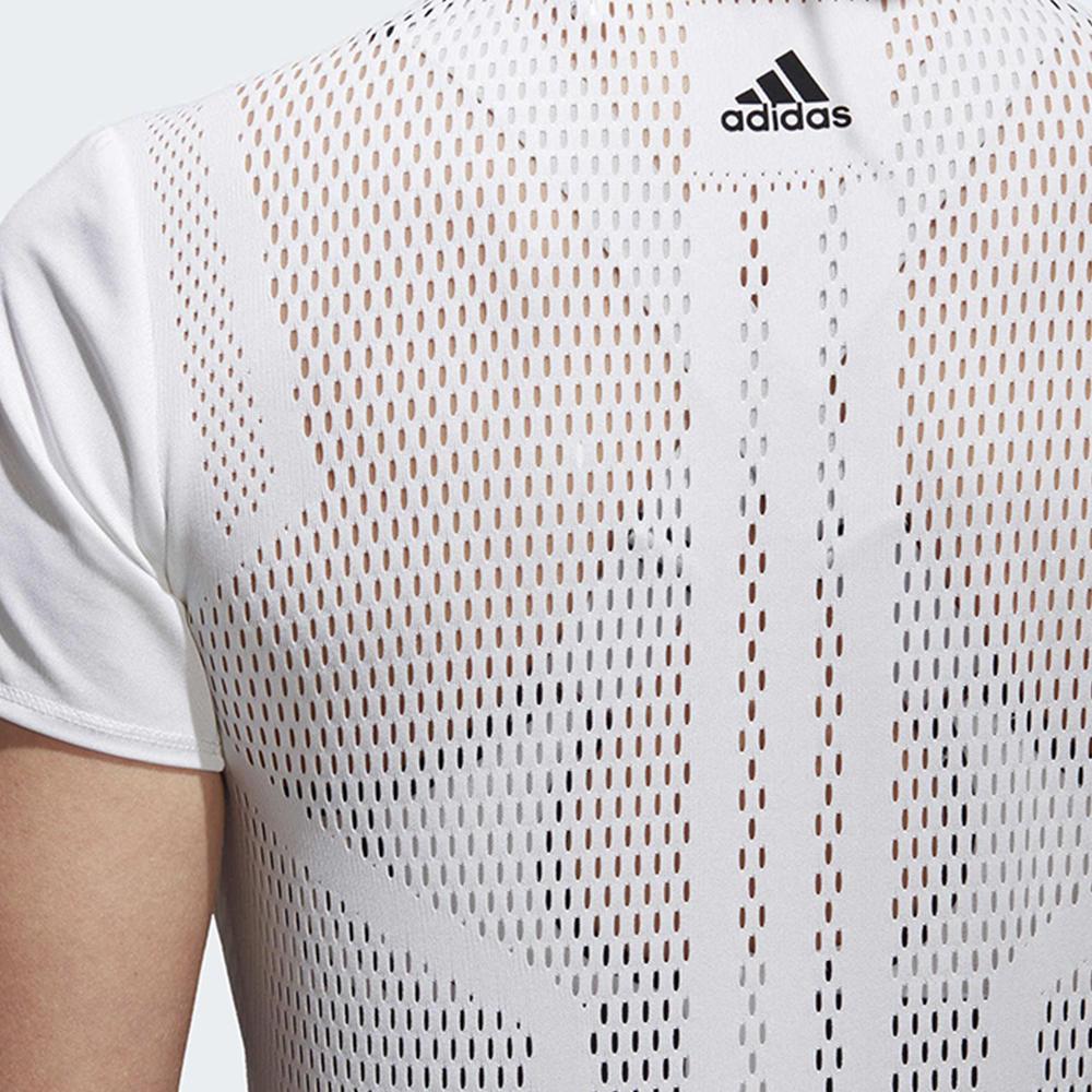 Adidas Mesh Hollow-Out Casual Sports Short Sleeve T-Shirt Women Tops White BR9837