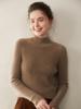 Women's Autumn/Winter Cashmere Sweater: Long Sleeve, Twelve Gauge, Half-High Collar, Patterned Warm Base Layer for Elegant Commute.