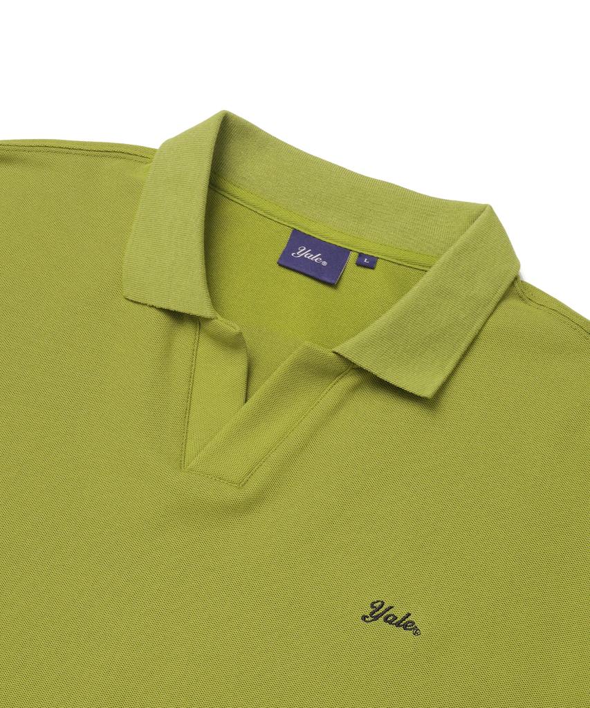 YALE Quick Dry Slit Neck Polo Shirt_Olive