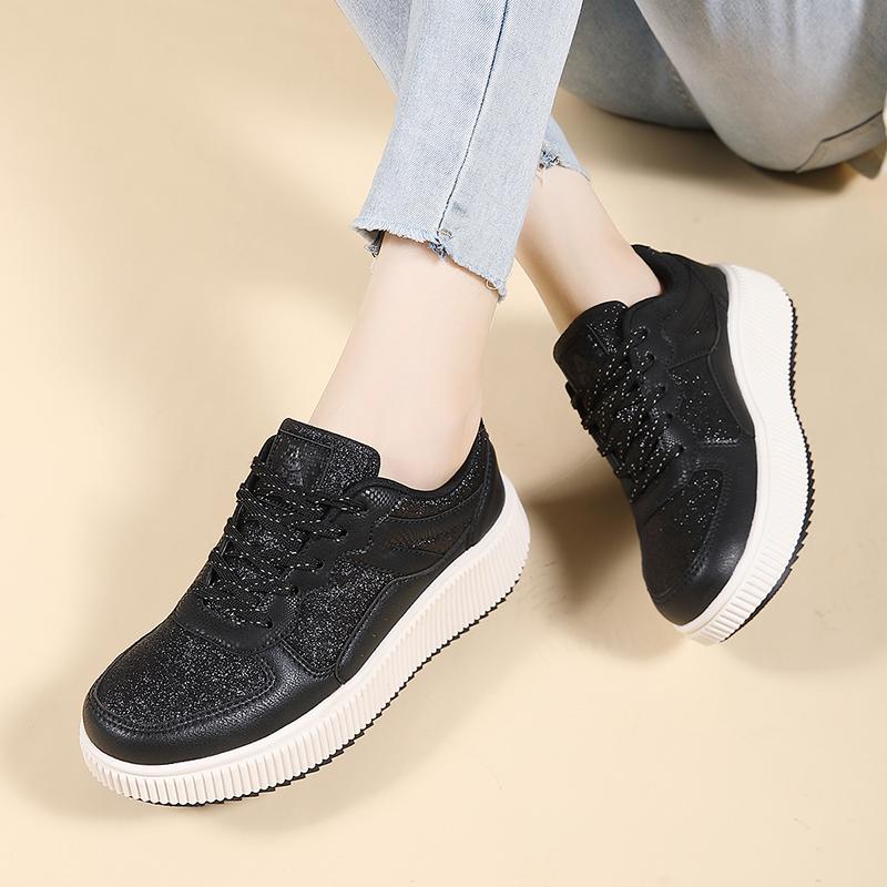 

Женские кроссовки, увеличивающие рост, повседневная обувь для школьников и студентов, легкие кроссовки для пар, большие размеры 36-43 EU: 36 чёрный