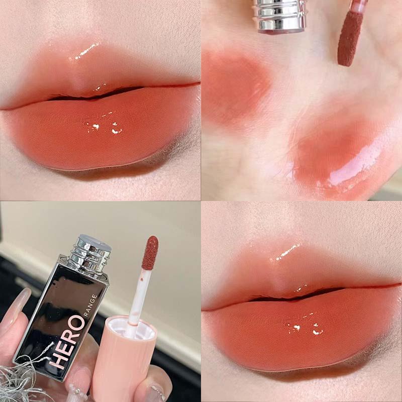 HERORANGE Illusory Watery Mirror Lip Glaze: Pure Desire, Korean Style, Natural Brightening Gloss for a Youthful Look