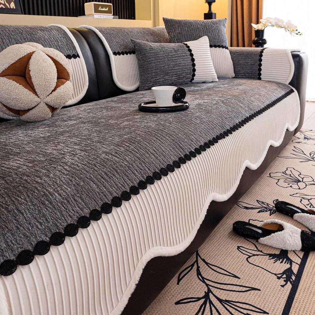 Luxurious Irregular Chenille Sofa Cushion - Non-Slip, All-Season, Universal 2026 Design