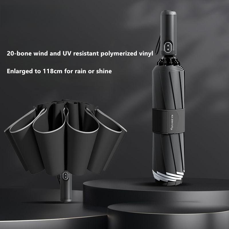 Fully Automatic Reverse Business Sun Umbrella Thickened Reinforced Wind-resistant Men's Car-mounted Sunshade Folding Umbrella