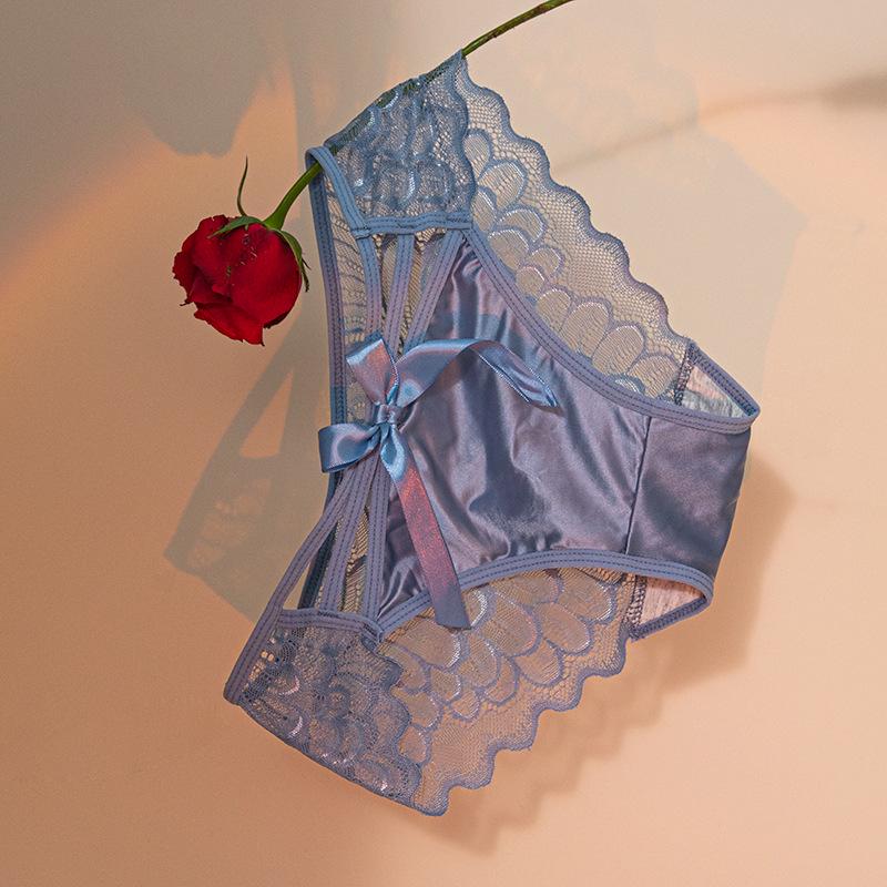 Satin Bow Mid-Rise Lace Panties - Sweet & Sexy