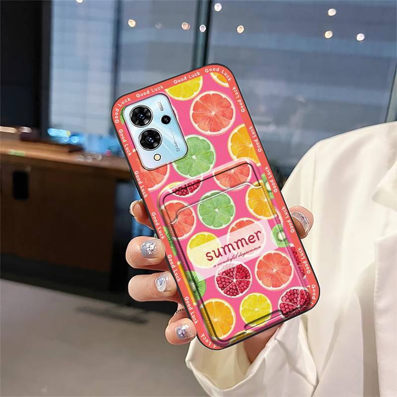 Cover Cute Phone Case For ZTE Blade V40 Pro Shockproof Anti-knock Silicone Card Slot Protective Soft Case Graffiti TPU
