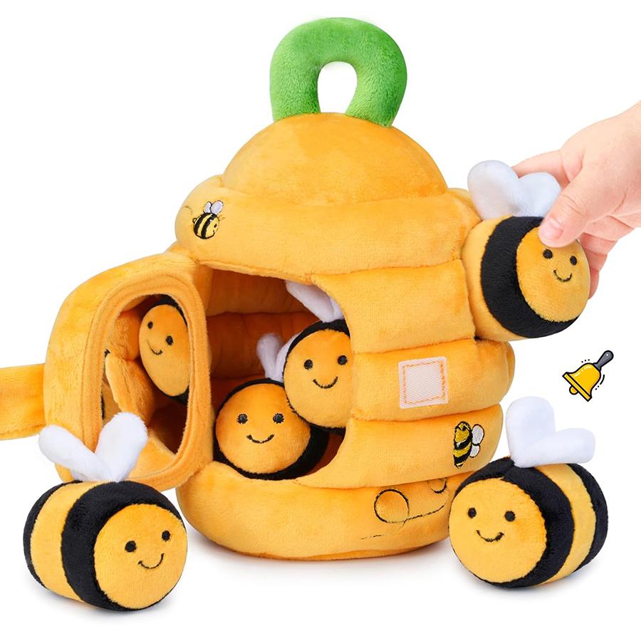 Baby Toys Barn Stuffed Farm Animals Rattle Crinkle Mirror Montessori Toys for Baby Sensory Balls Toddlers Stocking Stuffers