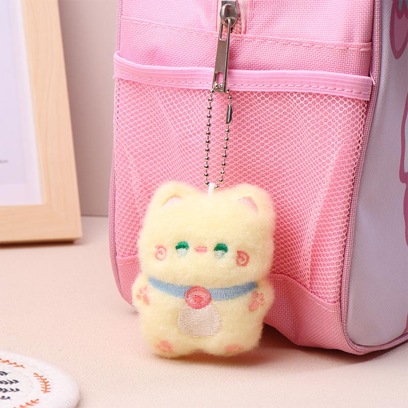 Cartoon Plush Cat Doll Squeaky Toy Stuffed Animal Doll Keychain Cute Bag Pendant Backpack Charms Key Holder Couple Gifts
