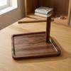 Desktop Storage Rack Walnut Wood Finish necklace hanger with tray Raised Rims Organizer