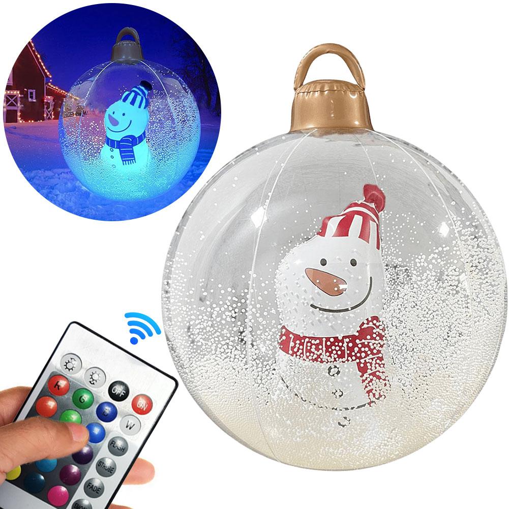 24 Inch Inflatable Christmas Balls Outdoor Christmas Decorations with Light and Remote Christmas Decorations Ball Holiday Decor