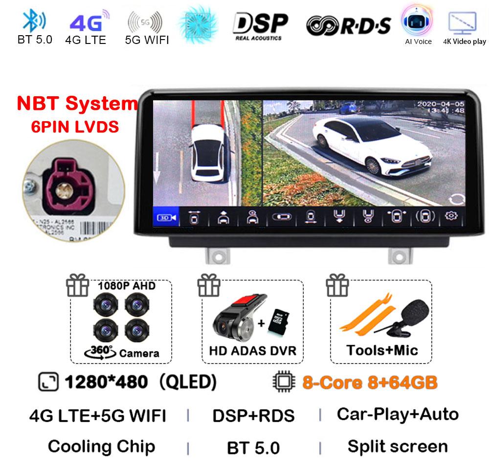 Android 14 Wireless Carplay Auto 10.25'' For BMW 1/2/3/4 Series F20/F21/F22/F30/F31/F32/F33/F34/F36 Car Radio Multimedia Stereo