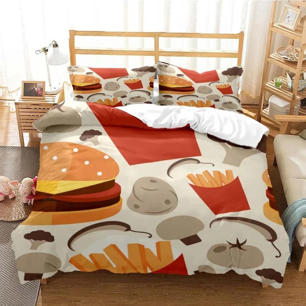 Cartoon Cute Print Digital Print Polyester Bedding Sets  Covers Boys Bed Linen Set Teens Bedding Set