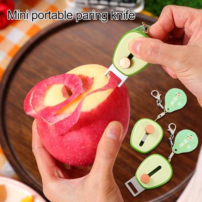קולפן ירקות בצורת אבוקדו, קולפן מיני נייד לתפוחי אדמה, עגבניות, פירות, נשלף, לשימוש חיצוני, קולפן פירות, עיצוב נעילת בטיחות, גאדג'ט למטבח