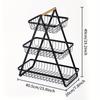 1pc 2/3 Tiers Storage Basket Countertop for Bathroom, Basket Bowl Stand Detachable Metal Wire Basket with Wooden Handle for Bathroom Storage Rack