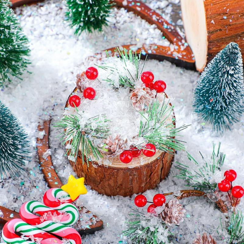 200g Snowflake Powder Summer Christmas Faux Snow Glitter Twinkles Snowflakes Powder Christmas Village Display Decoration Supply