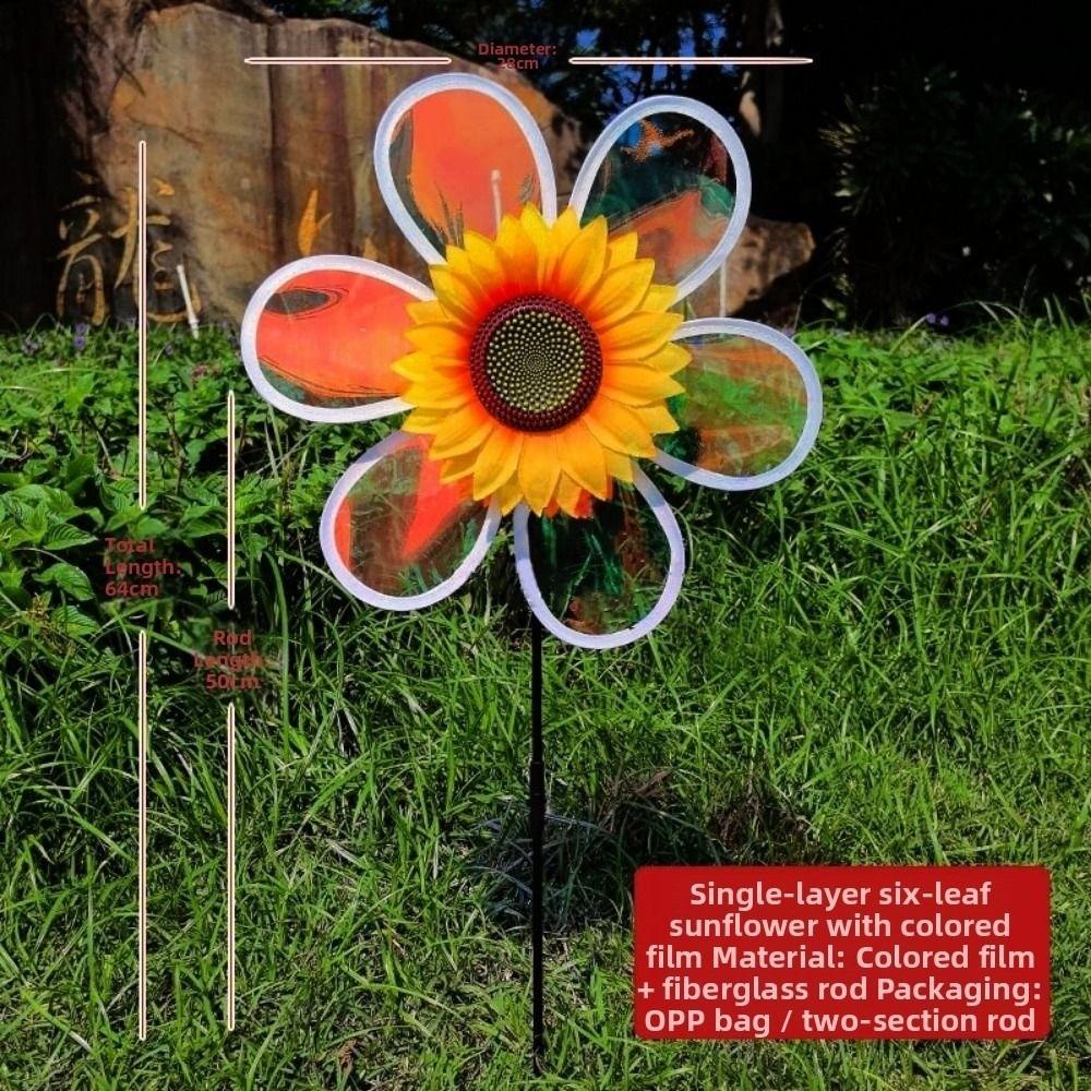 PVC Sunflower Windmill Multistyles Stake Standing Lawn Flower Pinwheel  Outdoor Party Picnic Decor
