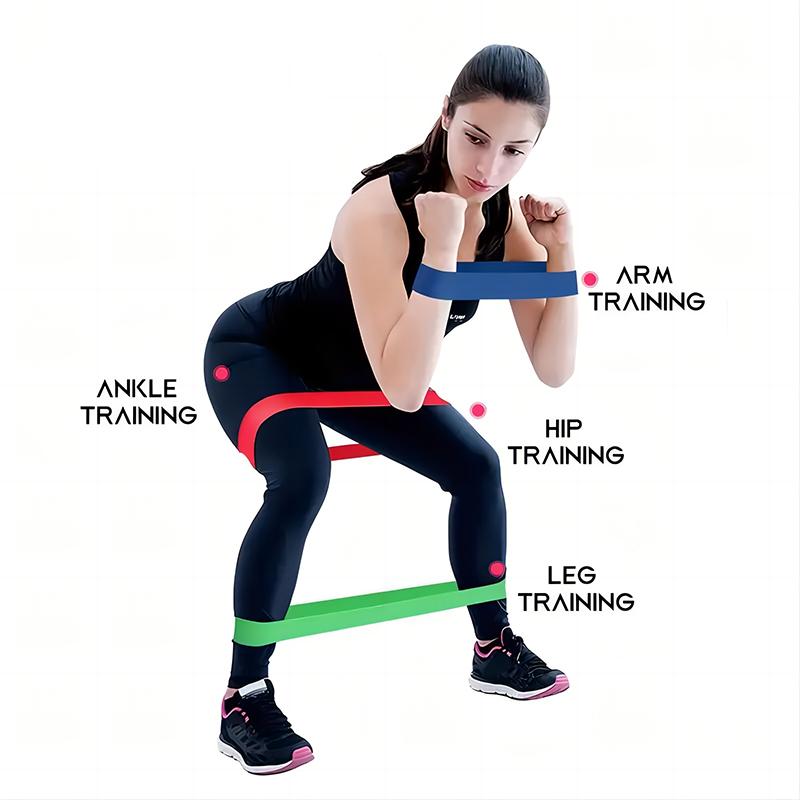 Elastische Fitnessbänder für Yoga, Sport und Training, ideal für zu Hause, 5 Widerstandsbänder mit verschiedenen Stufen, Pilates, Crossfit, Trainingsgerät