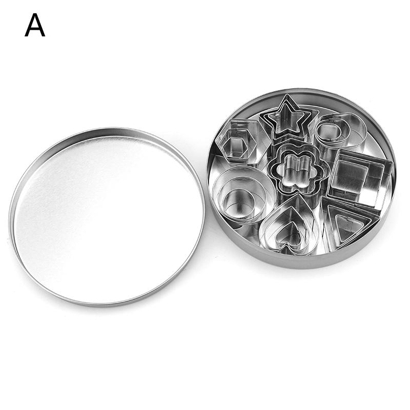New 24 Pcs/Set Cookie Cutter Stainless Steel Fondant Cake Baking Mold Round Heart Flower Star Shape Biscuit Decorating Moulds
