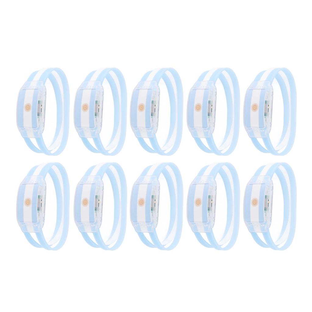 10PCS National Flag Glow Bracelet Silicone ABS Fans Luminous Cheer Props for 2022 World Football Match