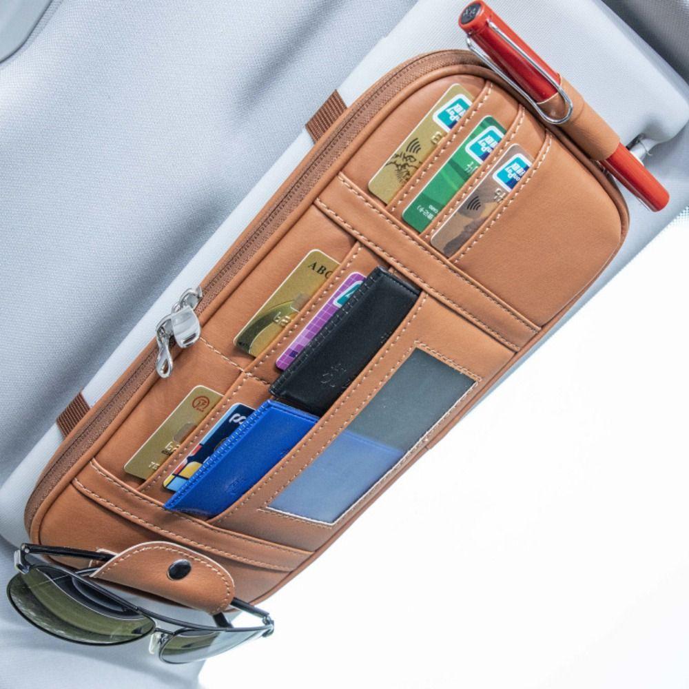 Multifunktions-Auto-Sonnenblenden-Organizer Mehrere Taschen Auto-Brillenhalter Autozubehör