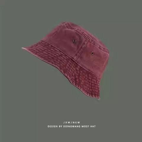 Retro Washed Fisherman Hat for Couples, Fashionable Vintage Basin Hat, Breathable Solid Color Thin Design, Spring and Summer