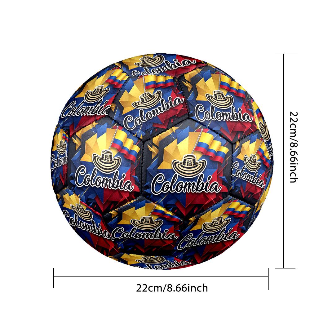 Colombia Football Printed Size 5 Soccer Ball Wear Resistant Standard Adult Training Football Fan Gift for Indoor Outdoor Match Sports