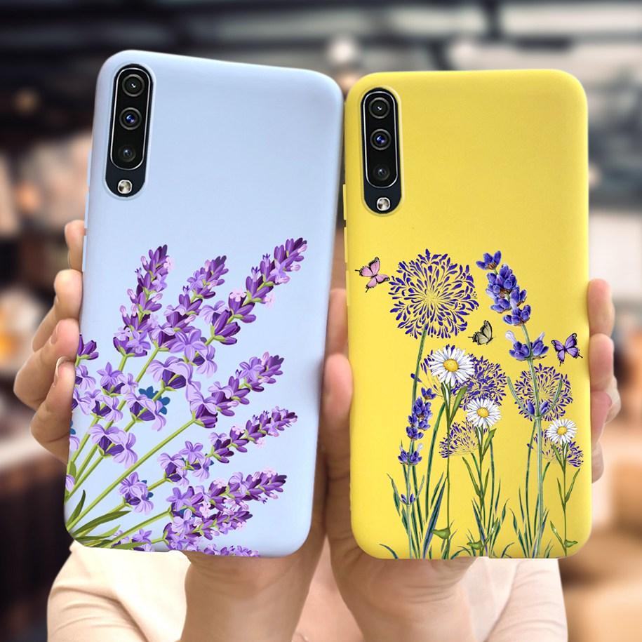 For Samsung Galaxy A70 Case Soft Rubber Tpu Phone Case Purple Lavender Cover For Samsung A70 2019 Case A 70 Back Cover A70s Case